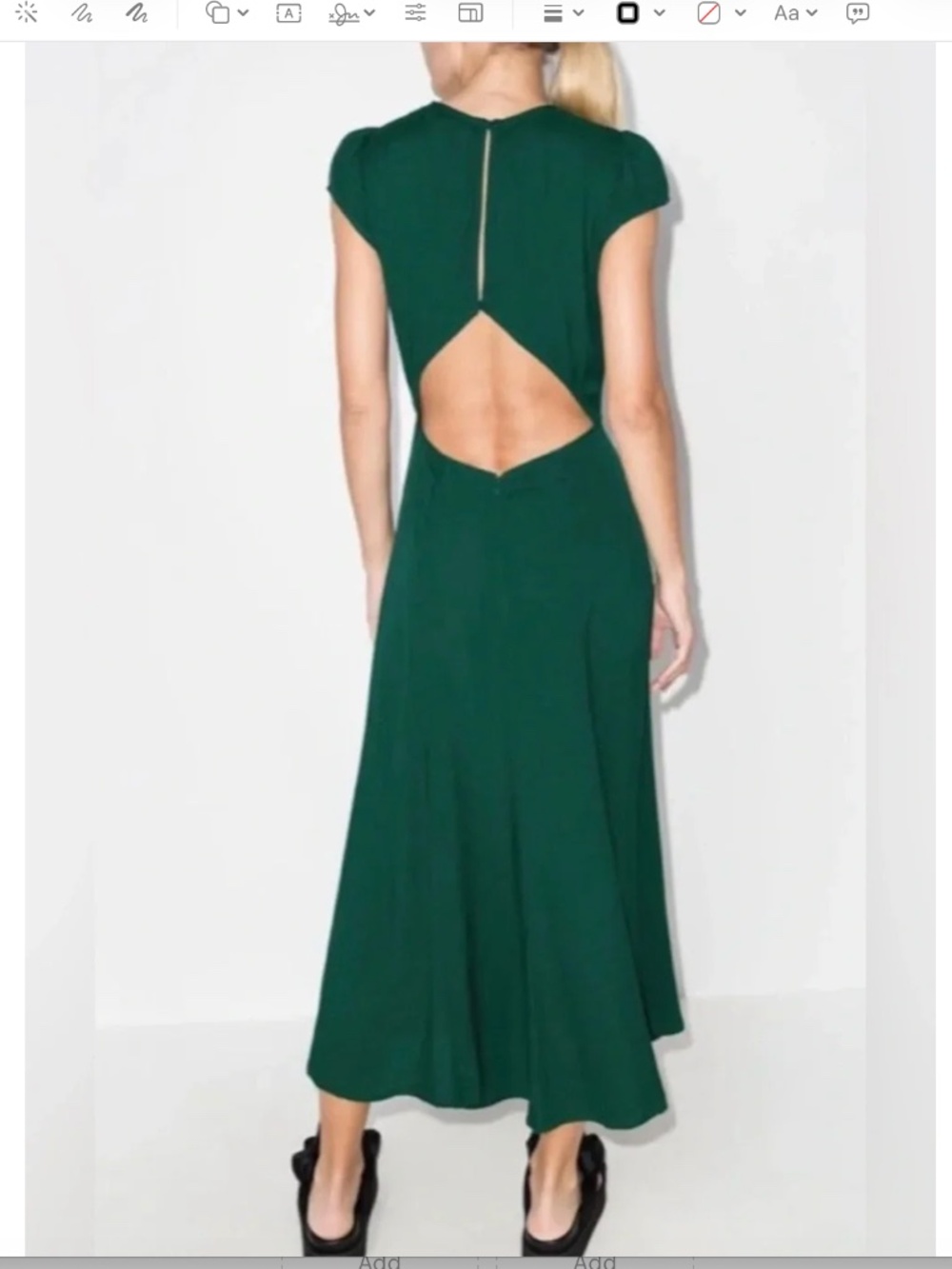 REFORMATION Gavin Cap-Sleeve Midi Dress w/ Cutout Back EUC/sz 4 - Picture 9 of 15